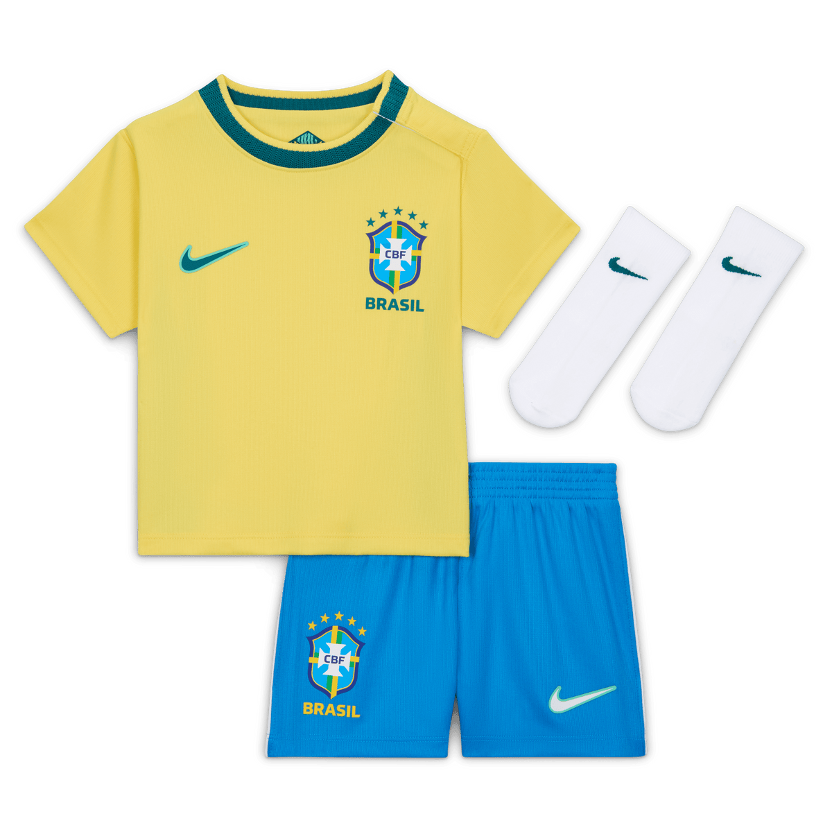 Nike Baby/Toddler Unisex Brazil Stadium Home Jordan Soccer Replica 3-Piece Kit