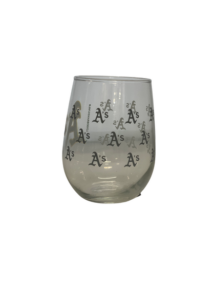 Oakland Athletics  16oz Satin Etch Curved Beverage Glass