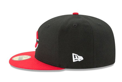CINCINNATI REDS NEW ERA ALTERNATIVE AUTHENTIC COLLECTION 59FIFTY FITTED-ON-FIELD COLLECTION-BLACK/RED