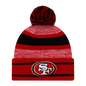 New Era San Francisco 49ers Men's Cuffed Pom Knit - Red/Black