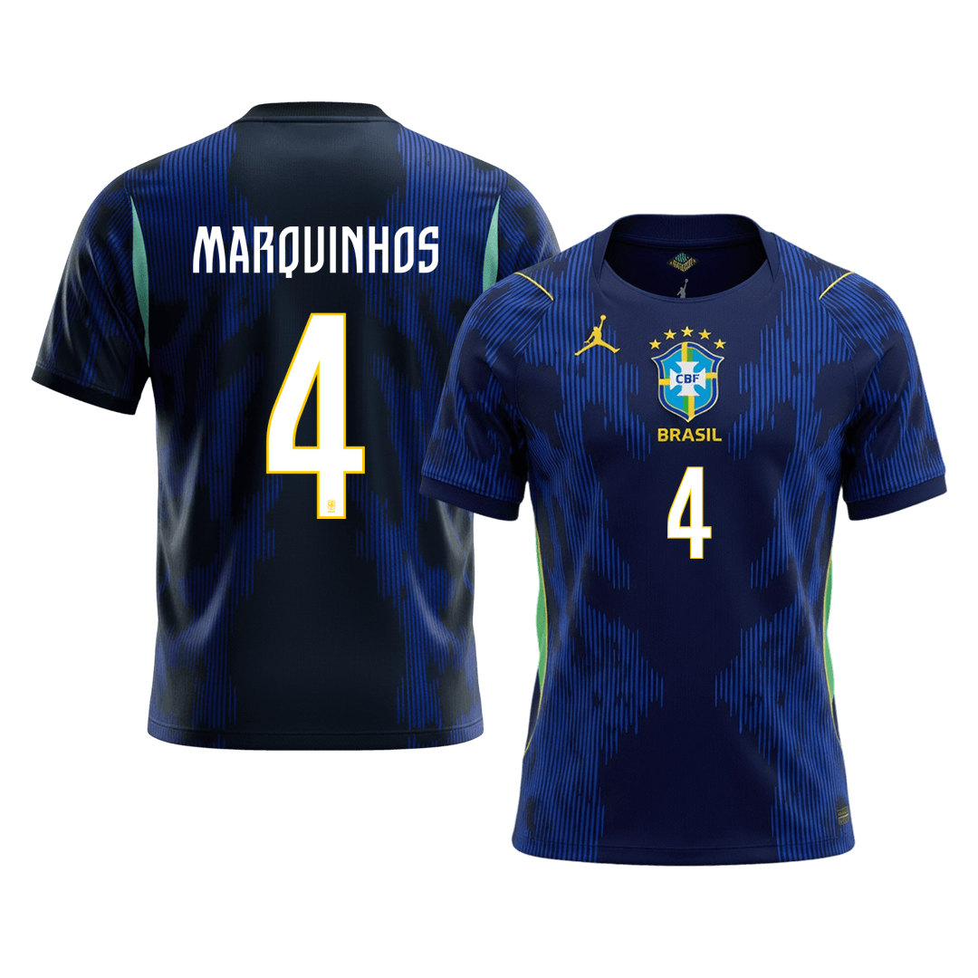 MARQUINHOS #4 Mens Brazil World Cup Away Jersey 2026