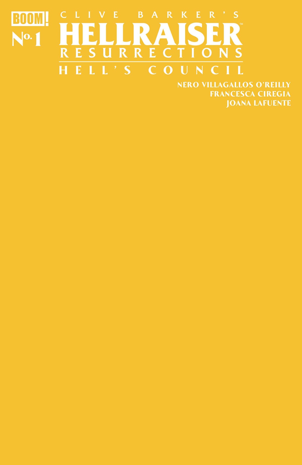 Hellraiser: Resurrections - Hell's Council #1 C Yellow Blank Sketch Variant (Release Date: 09/23/2026)