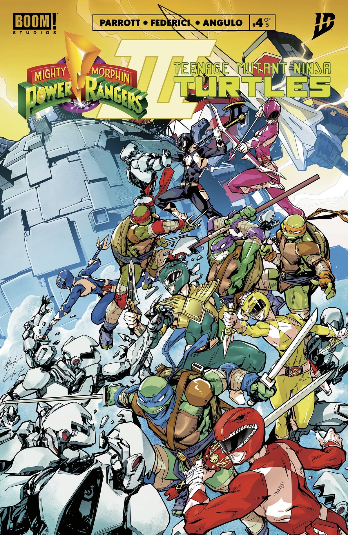 Mighty Morphin Power Rangers/Teenage Mutant Ninja Turtles III #4 B Variant (Dressed, Prasetya)
