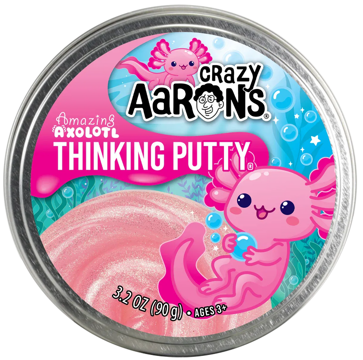 Amazing Axolotl - Full Size 4" Thinking Putty Tin
