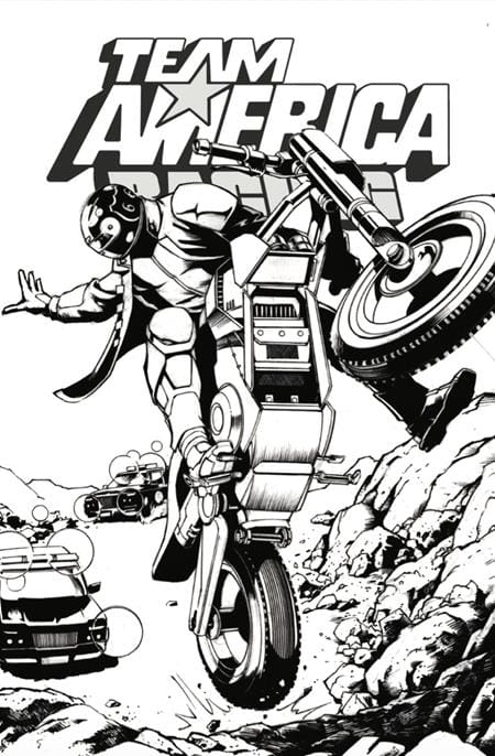 TEAM AMERICA RACING FULL THROTTLE EDITION #1 (ONE SHOT) CVR F JAVIER SALTARES B&W VARIANT