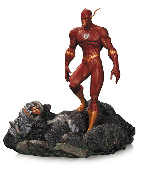 DC Collectible 6 Inch Statue Figure - Flash vs Gorilla Grodd Patina (Sub-Standard Packaging)