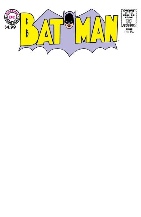 BATMAN #156 FACSIMILE EDITION CVR B BLANK CARD STOCK VAR