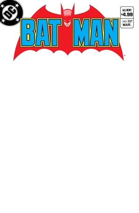 BATMAN #357 FACSIMILE EDITION BLANK VAR 2ND PRINTING