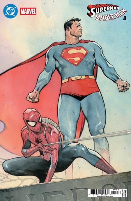 DC MARVEL SUPERMAN SPIDER-MAN #1 (ONE SHOT) CVR E OLIVIER COIPEL CARD STOCK VAR