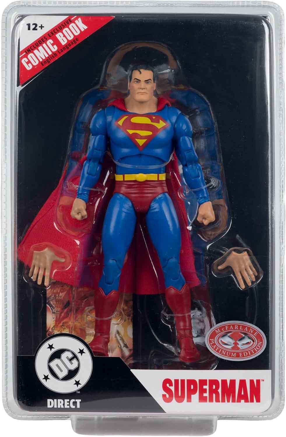 DC Direct Justice #1 7 Inch Action Figure Page Punchers Exclusive - Superman Red Platinum