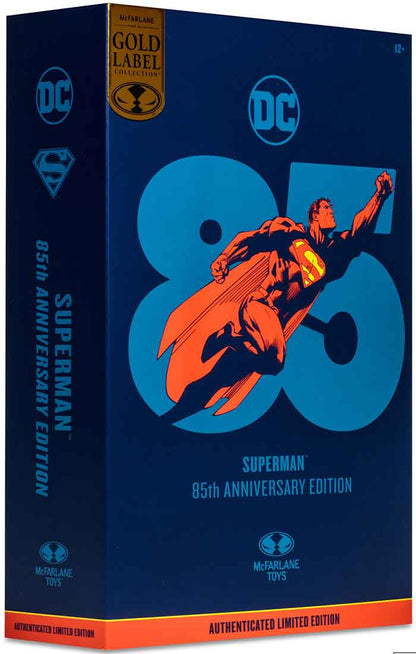 DC Multiverse 85th Anniversary 7 Inch Action Figure SDCC 2023 Exclusive - Superman Red & Blue Deco Gold Label