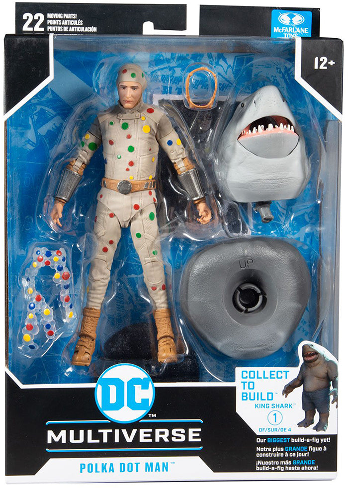 DC Multiverse Suicide Squad 7 Inch Action Figure BAF King Shark - Polka-Dot Man (Sub-Standard Packaging)
