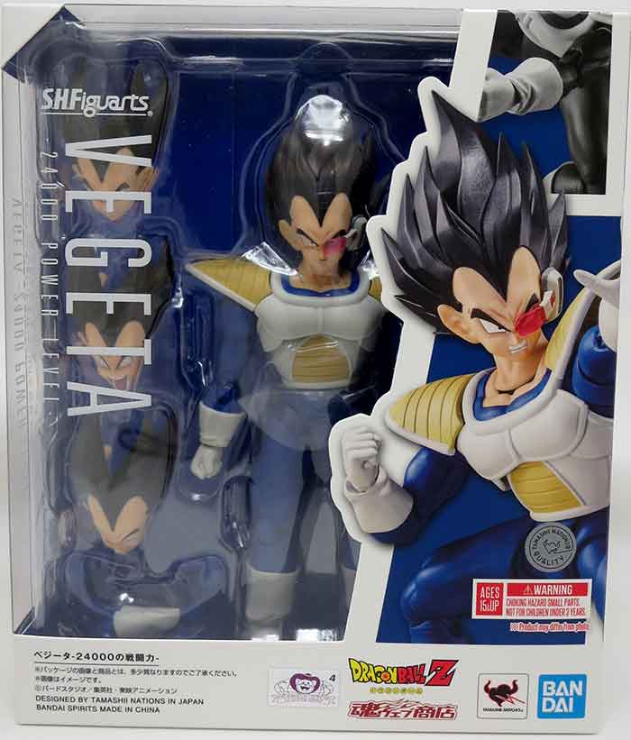 Dragonball Z 6 Inch Action Figure S.H. Figuarts Exclusive - Vegeta Power Level 24000 (Shelf Wear Packaging)