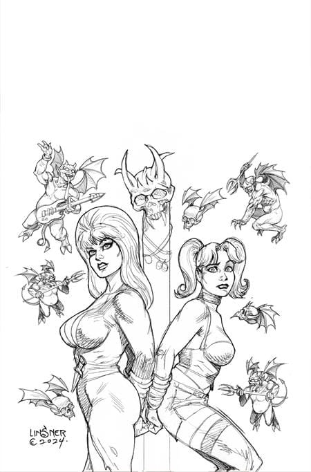 HARLEY QUINN X ELVIRA #2 CVR U INC 1:10 JOSEPH MICHAEL LINSNER LINE ART VIRGIN FOC BONUS VAR