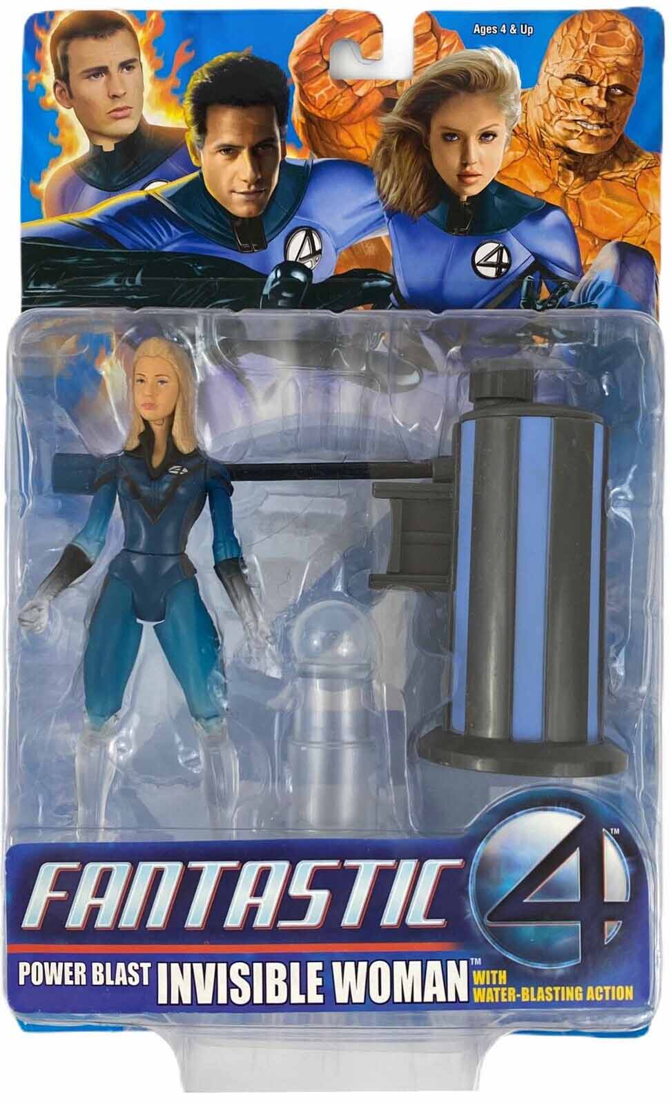 Fantastic Four 6 Inch Action Figure - Power Blast Invisible Woman with Water Blasting Action (Shelf Wear Packaging)