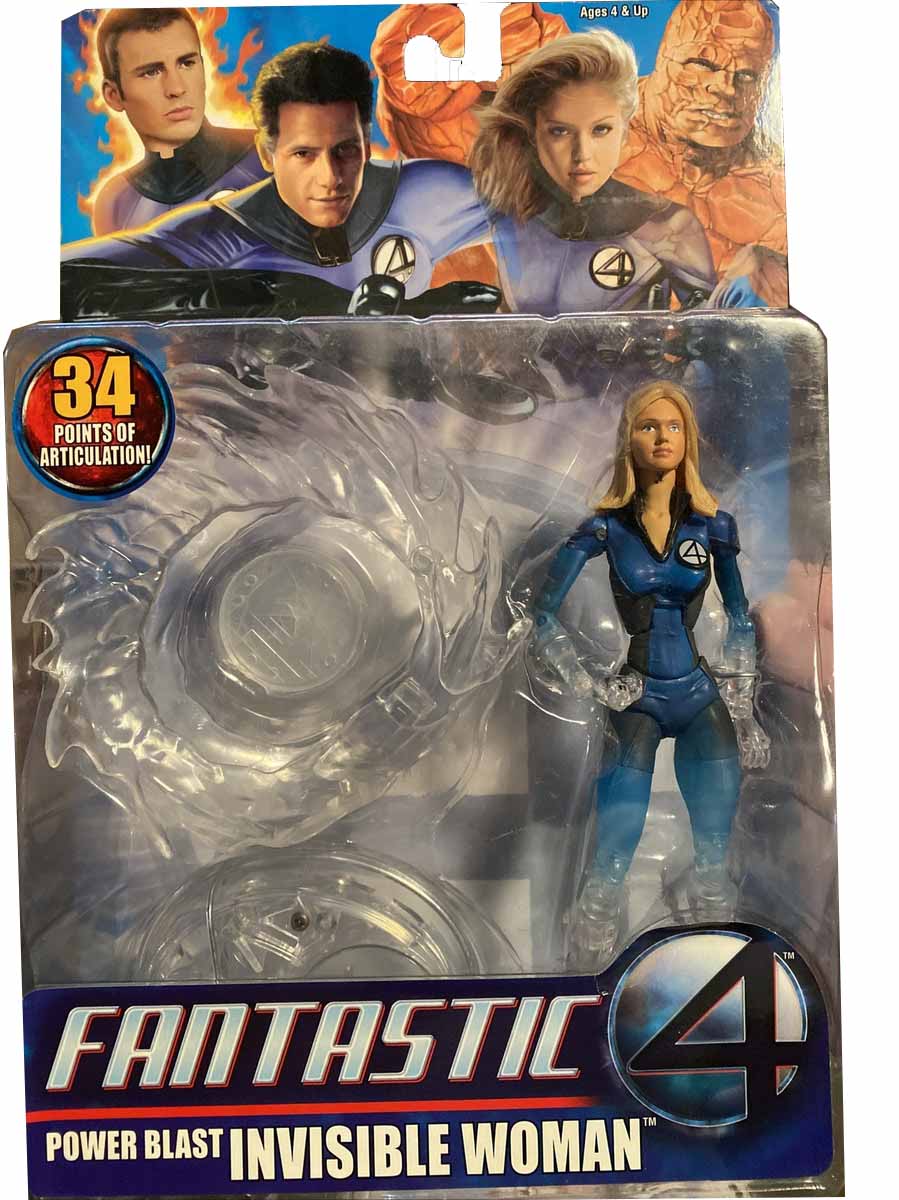 Fantastic Four 6 Inch Action Figure - Power Blast Invisible Woman With Base (Shelf Wear Packaging)