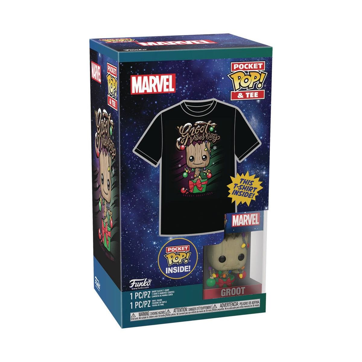 Funko Pocket Pop! & Tee: Marvel - Holiday Groot (Size Large)