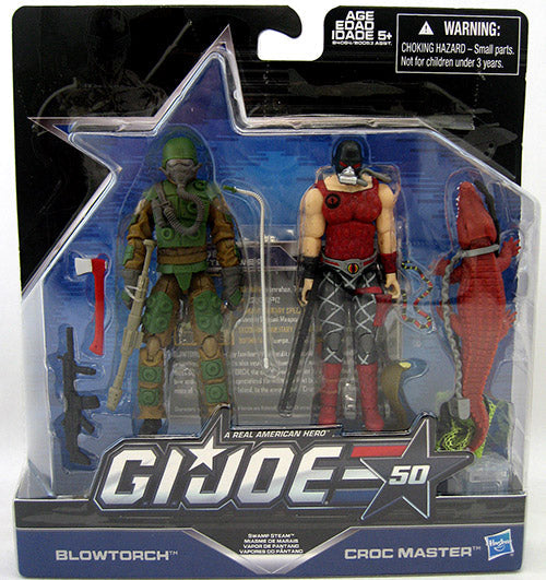 G.I. Joe 50th Anniversary 3.75 Inch Action Figure 2-Pack Wave 3 Exclusive - Swamp Steam (Blowtorch vs Python Patrol Croc Master)