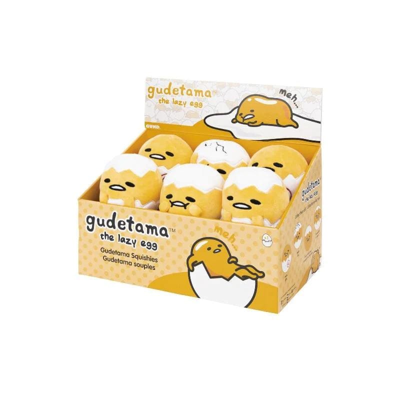 Gudetama the Lazy Egg - Gudetama Squishies (Shell On Head Egg)