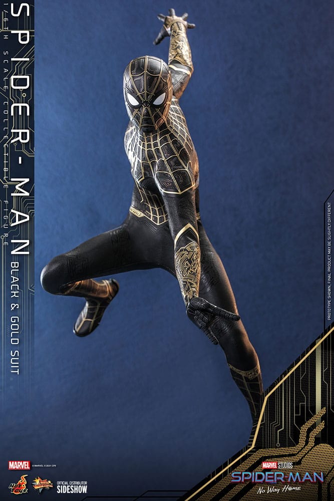 Hot Toys Collectible Figure: Marvel - Spider-Man, Black & Gold Suit (No Way Home)