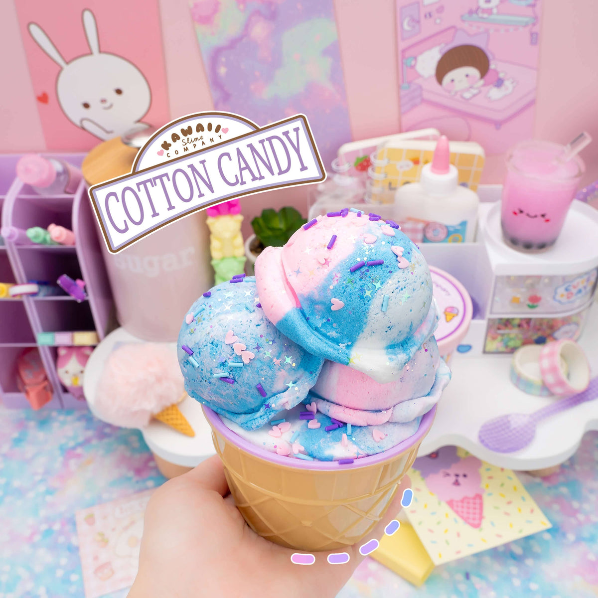 Cotton Candy Scented Ice Cream Pint Slime (5pcs/case)