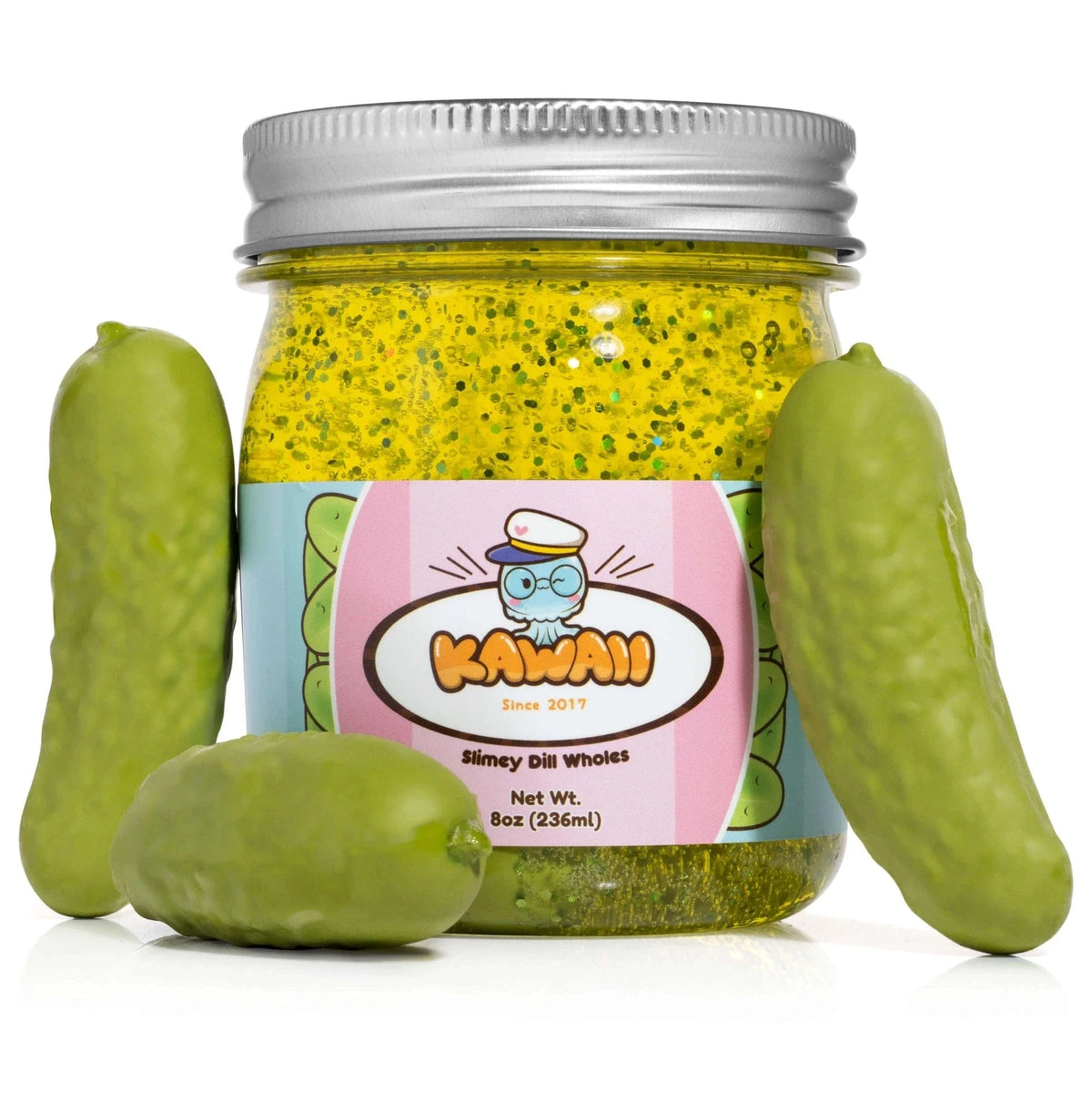 Kawaii Slime: Clear Slime - Shimmery Pickle