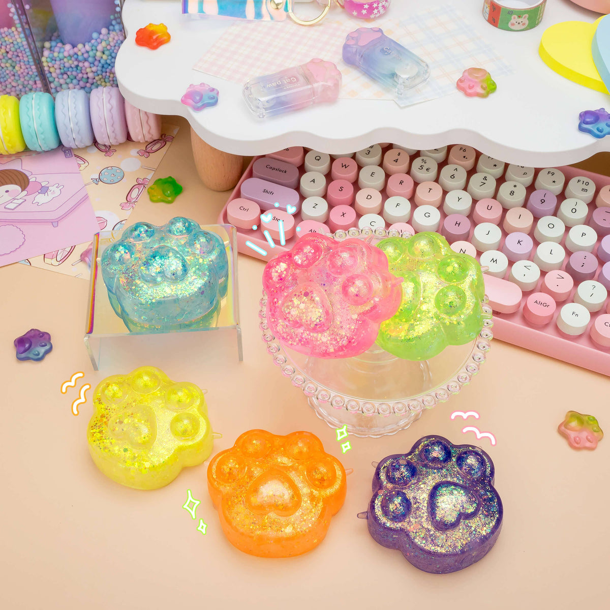 Gummy Kitty Paws Squishy Sensory Toy (12pcs/case)