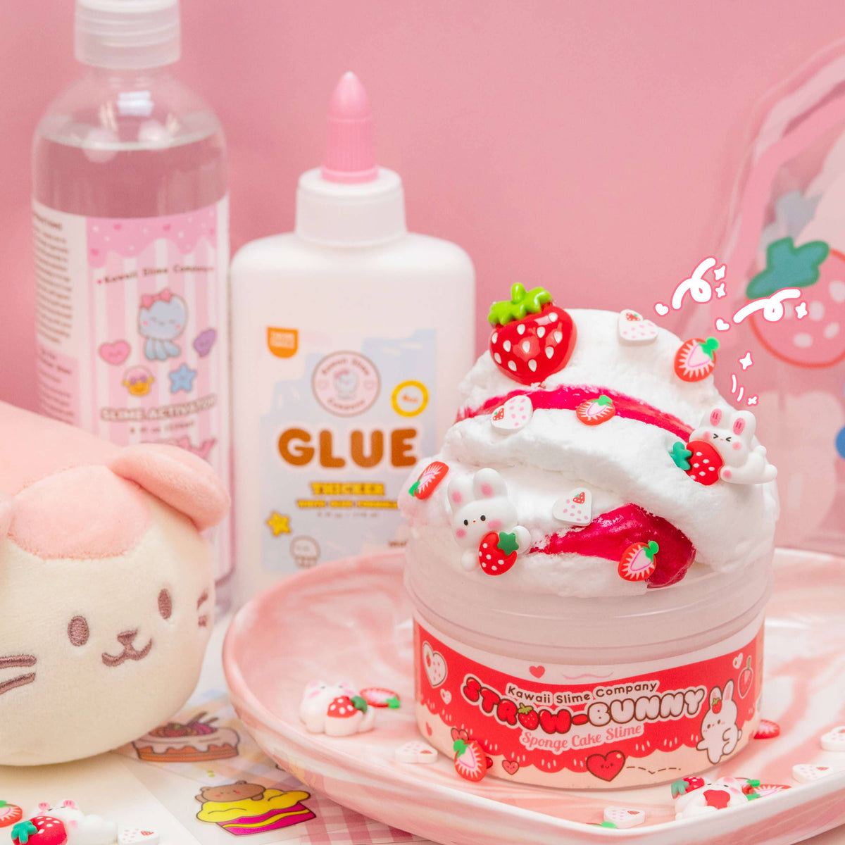 Straw-Bunny Sponge Cake Cloud Creme Signature Dome™ Slime (4pcs/case)