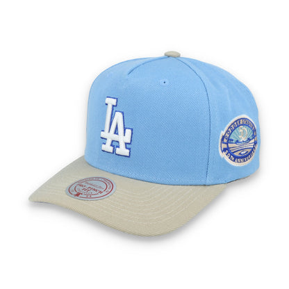 Mitchell & Ness Houston Astros 2005 World Series Side Patch Pro Pitch Snapback Hat-Light Blue/Beige