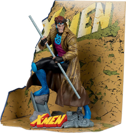 Marvel Collectible 7 Inch Statue Figure 1/10 Scale Posed Scene - Gambit (X-Men #1)