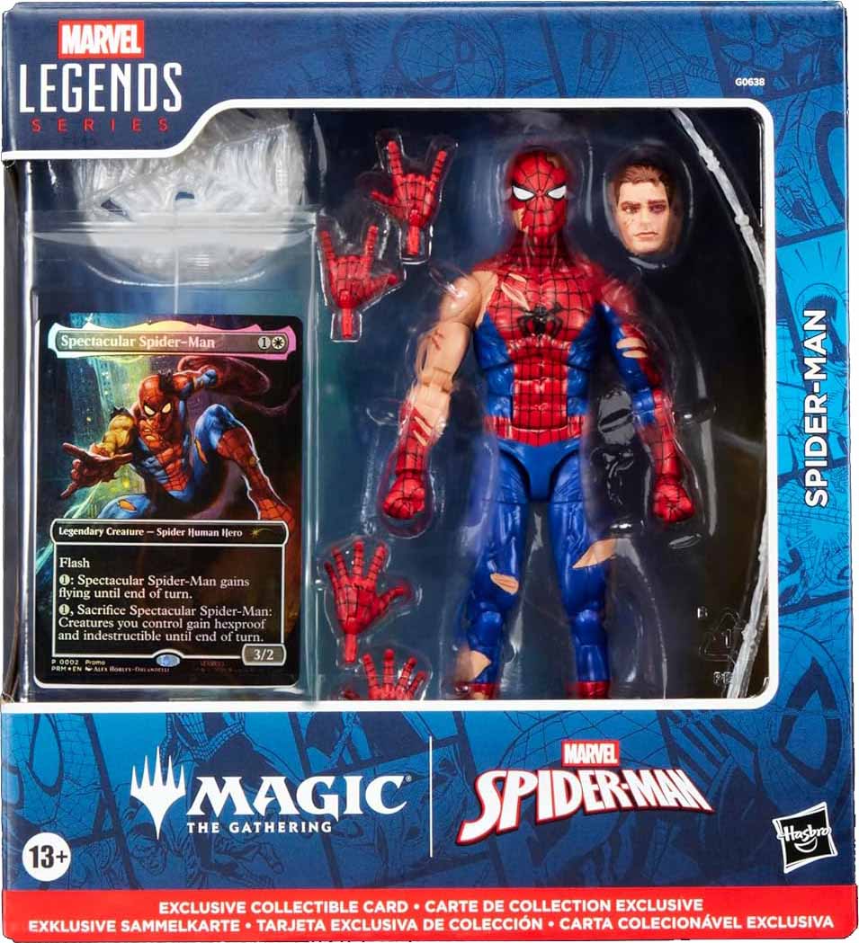Marvel Legends Spider-Man 6 Inch Action Figure Magic The Gathering Wave 1 - Spider-Man Battle Damaged (Shelf Wear Packaging)