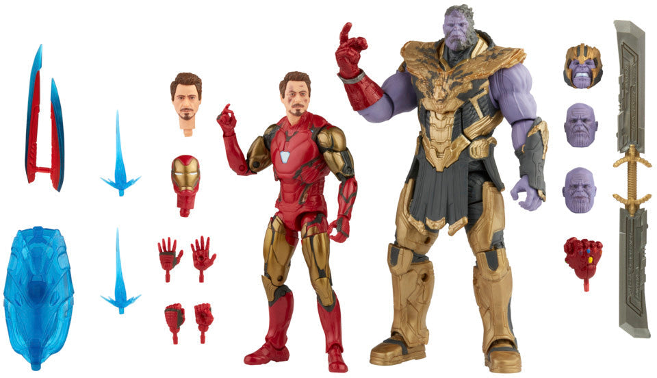 Marvel Legends 6 Inch Action Figure Studios Series 2-Pack - Iron Man Mark 85 vs. Thanos (Shelf Wear Packaging)