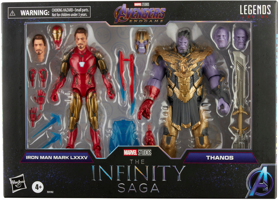 Marvel Legends 6 Inch Action Figure Studios Series 2-Pack - Iron Man Mark 85 vs. Thanos (Shelf Wear Packaging)