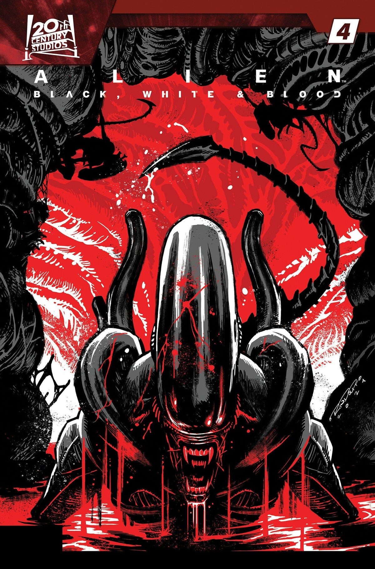 ALIEN BLACK AND WHITE BLOOD #4 KHARY RANDOLPH VAR
