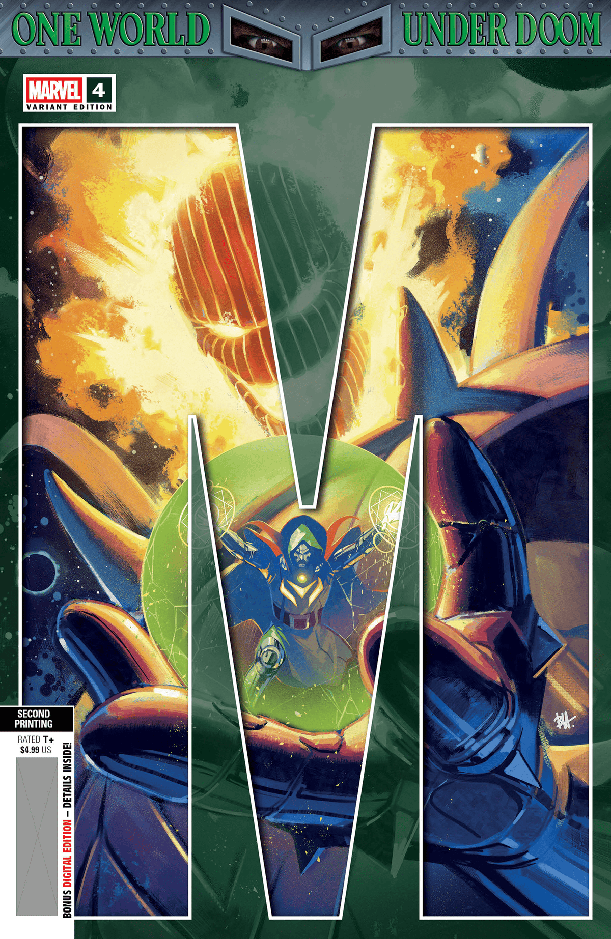 ONE WORLD UNDER DOOM #4 BEN HARVEY 2ND PRINTING VARIANT