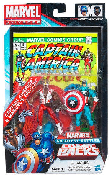 Marvel Universe 3.75 Inch Action Figure 2-pack Series - Captain America & Marvel's Falcon (Shelf Wear Packaging)