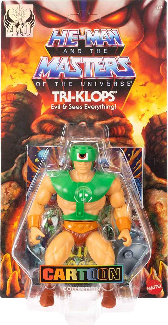 Masters Of The Universe Core 6 Inch Action Figure Wave 22 - Cartoon Tri-Klops (Damaged Packaging)
