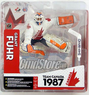 McFarlane NHL Action Figures Team Canada Special: Grant Fuhr (Slight Yellow Sun Damaged Packagin)