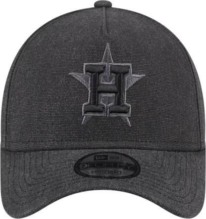 New Era Houston Astros Logo Essentials A Frame 9FORTY Adjustable Hat-Charcoal Black