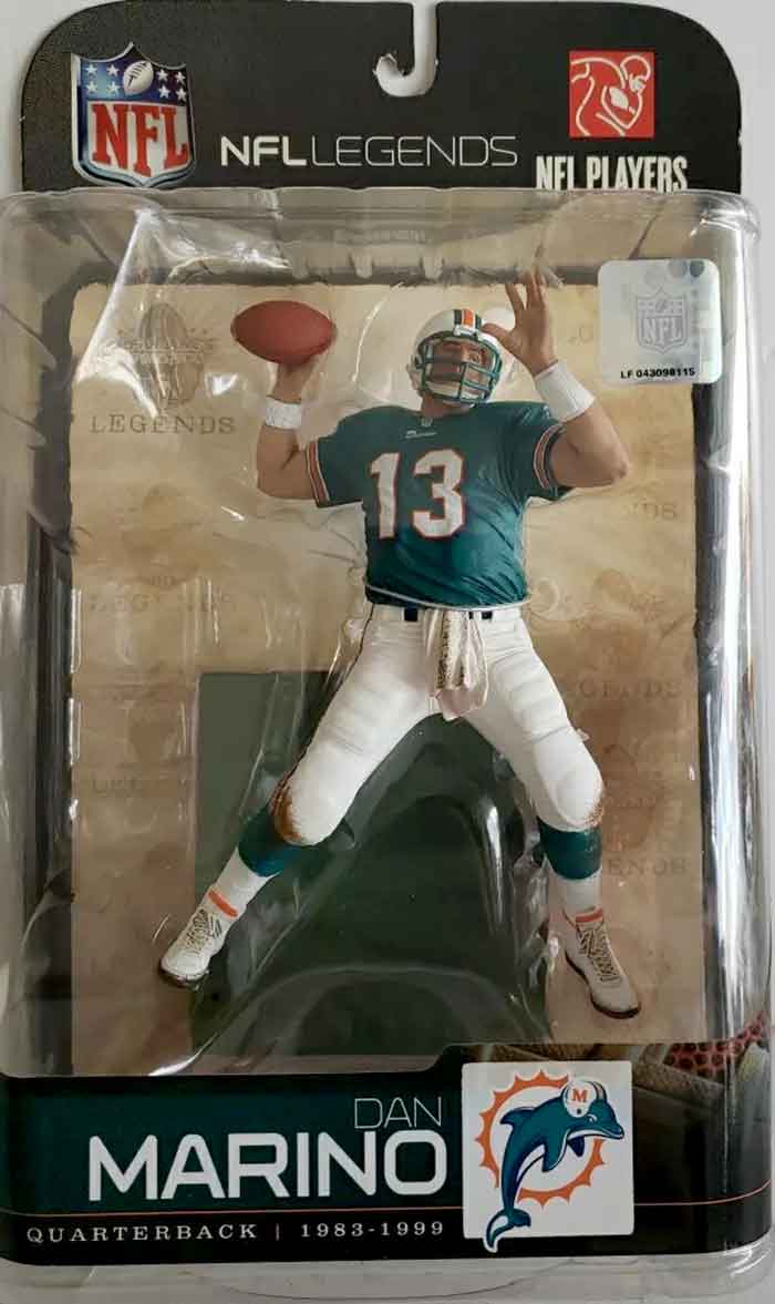 NFL Football Legends 6 Inch Static Figure Series 5 - Dan Marino Green Jersey (Shelf Wear Packaging)