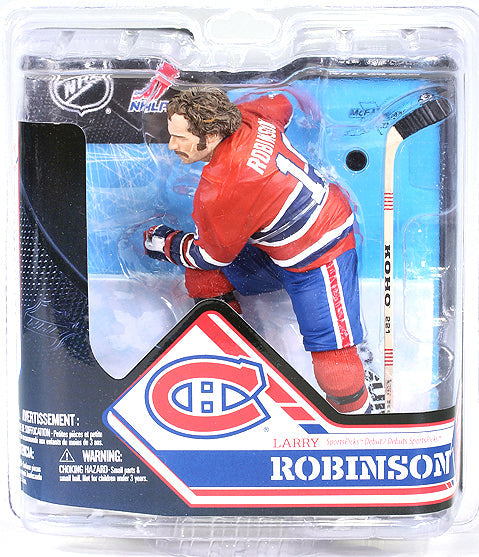 NHL Hockey 6 Inch Action Figure Series 32 - Larry Robinson Red Jersey (Damaged Packaging)
