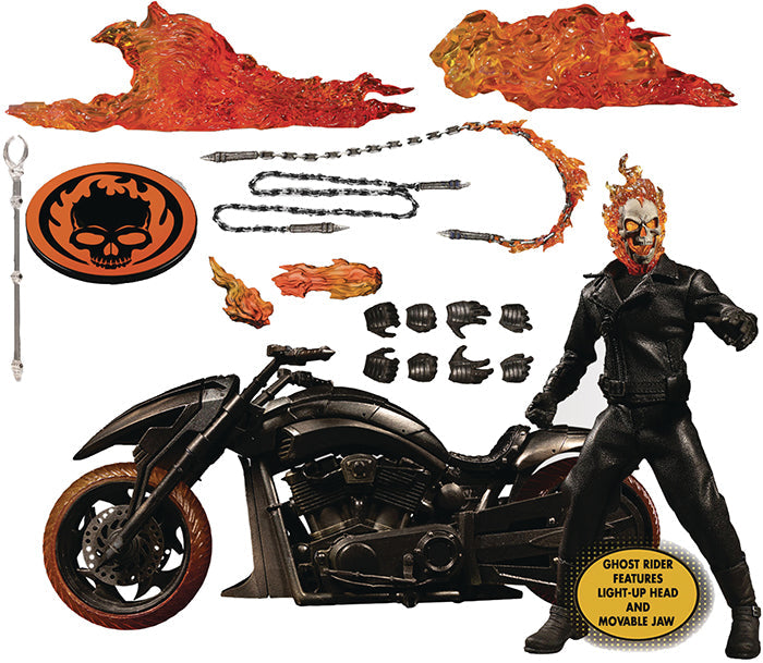 One-12 Collective Marvel Comics 6 Inch Action Figure Deluxe - Ghost Rider & Hell Cycle