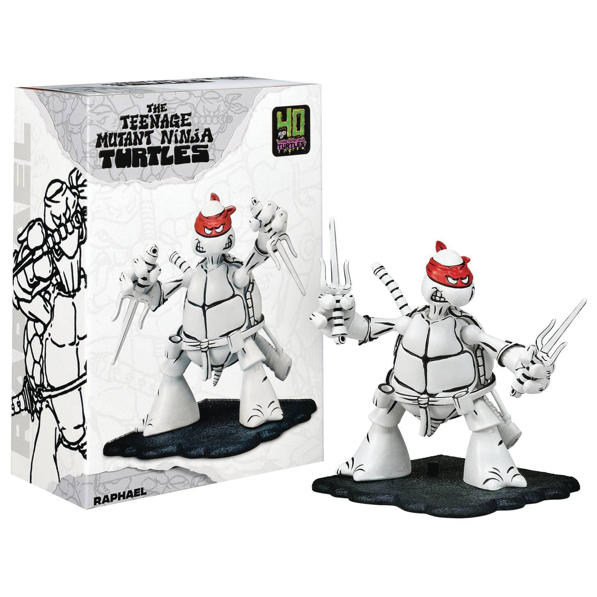 PLAYMATES: TMNT - BLACK & WHITE SKETCH RAPHAEL PX ACTION FIGURE