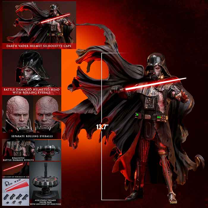 Star Wars 12 Inch Action Figure 1/6 Scale - Darth Vader (Battle Damaged) (Deluxe Version) Hot Toys 9136122