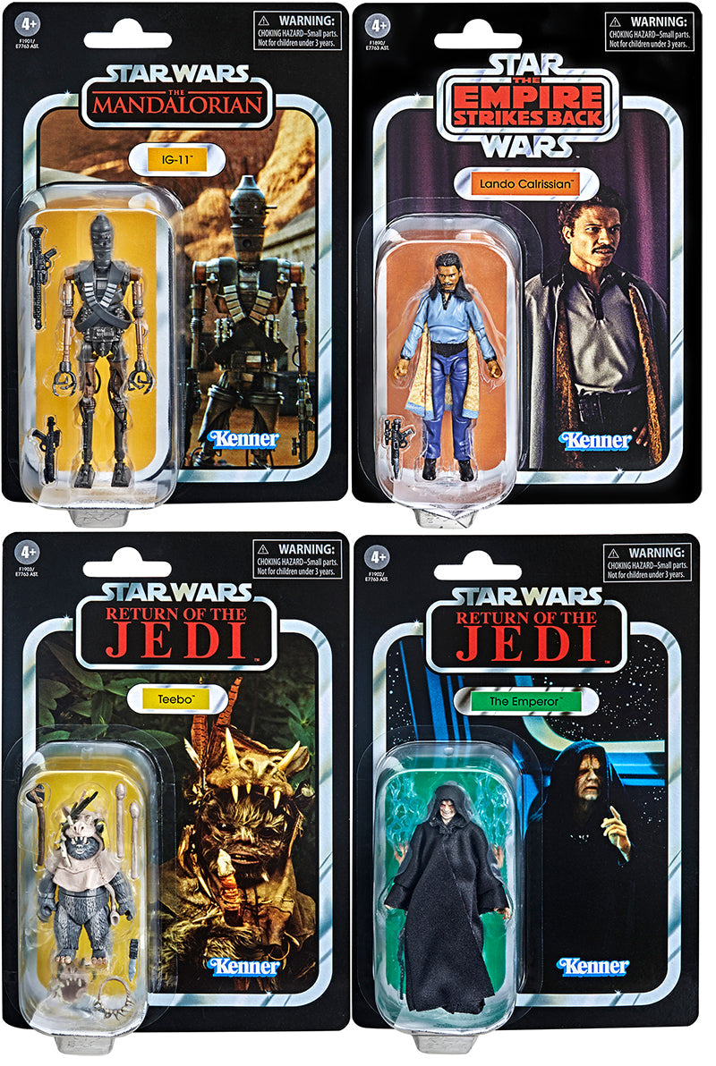 Star Wars The Vintage Collection 3.75 Inch Action Figure Wave 14 - Set of 4 (Lando VC205 - IG11 VC206 - Emperor VC200 - Teebo VC207)