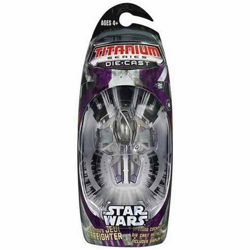 Star Wars Titanium 3.75 Inch Static Figure - Mace Windu Jedi Starfighter (Shelf Wear Packaging)