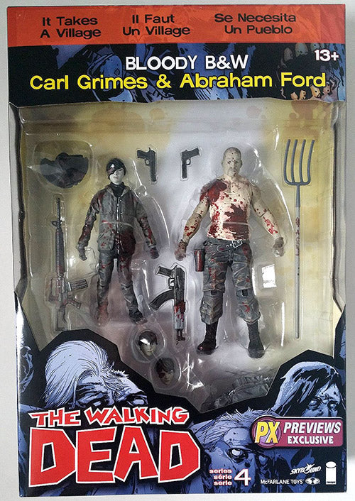 The Walking Dead 5 Inch Action Figure Comic Book 2-Pack Exclusive - Carl & Abraham Bloody 2-Pack (Shelf Wear Packaging)
