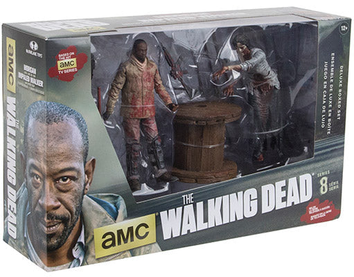 The Walking Dead 5 Inch Action Figure Deluxe Box Set - Morgan with Trap (Sub-Standard Packaging)