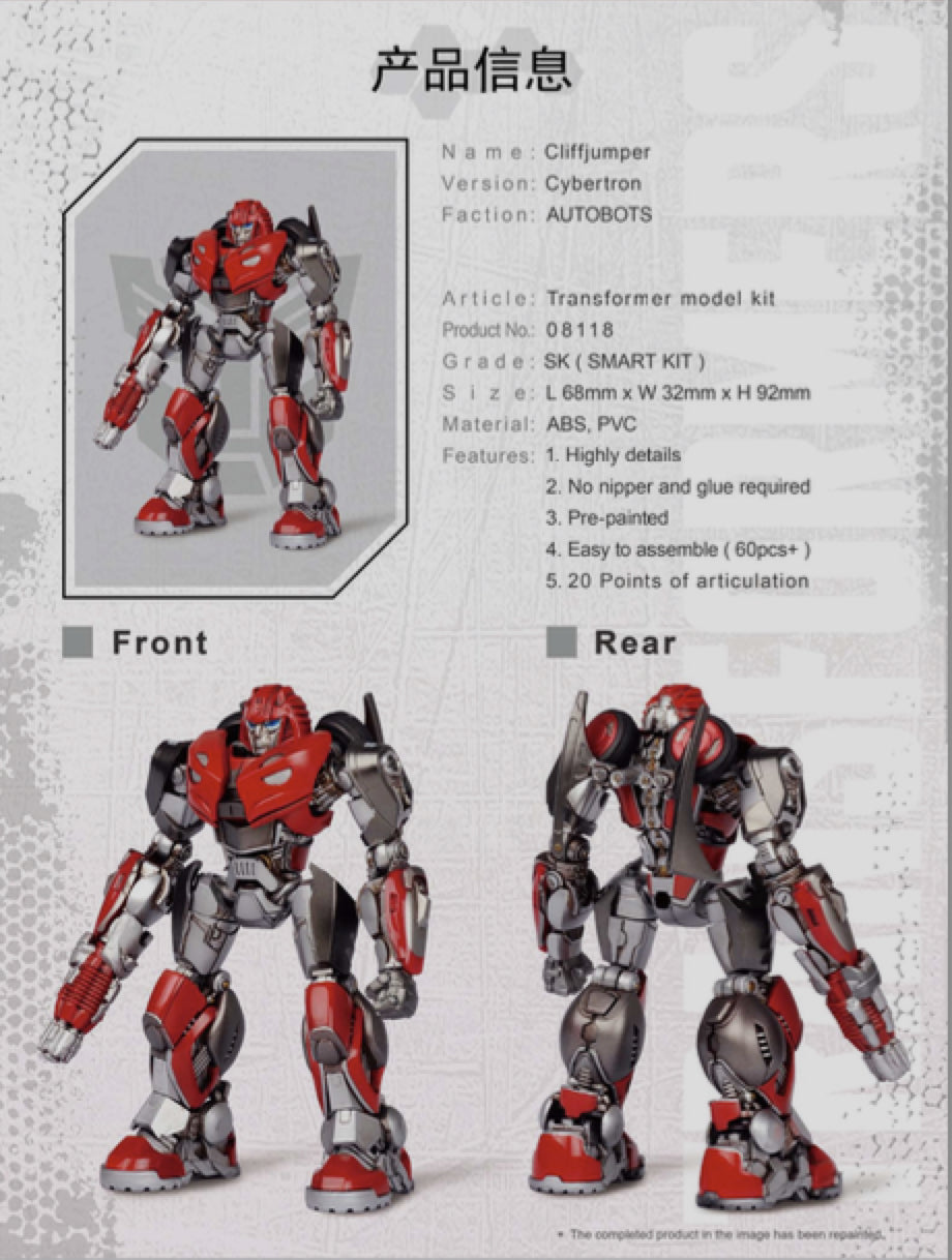 Transformers Bumblebee 3.75 Inch Model Kit Smart Kit - Cliffjumper