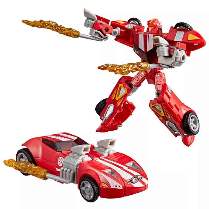Transformers Collaborative Hot Wheels 5 Inch Action Figure Deluxe Class - Twin Mill Red Version